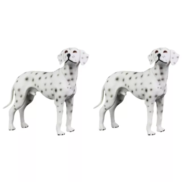 Confezione da 2 confezioni ornamento dalmata cane modello statuetta realistica bambino solido