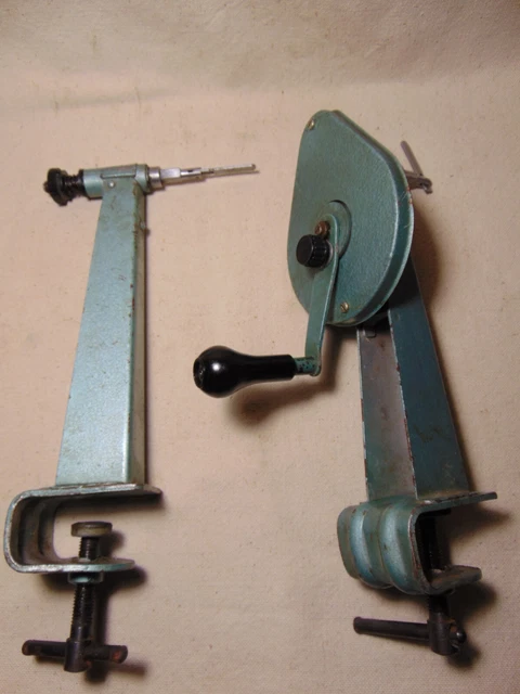 Juego de manivelas de mano bobinador de película de 16 mm de cine montado en mesa de colección