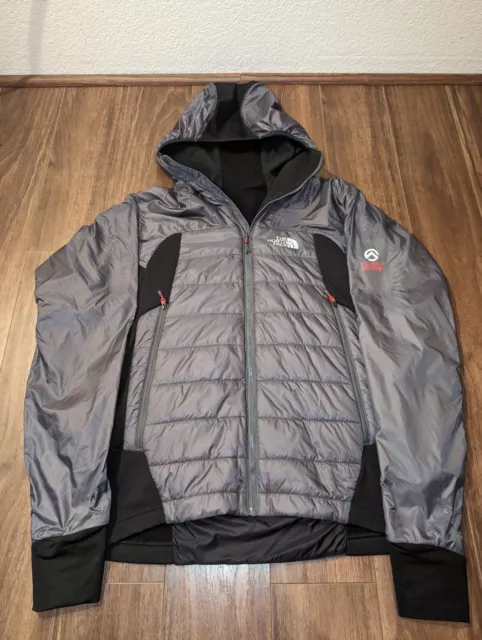 The North Face Summit Series Hooded Jacket Full Zip Men Size Small Gray & Black