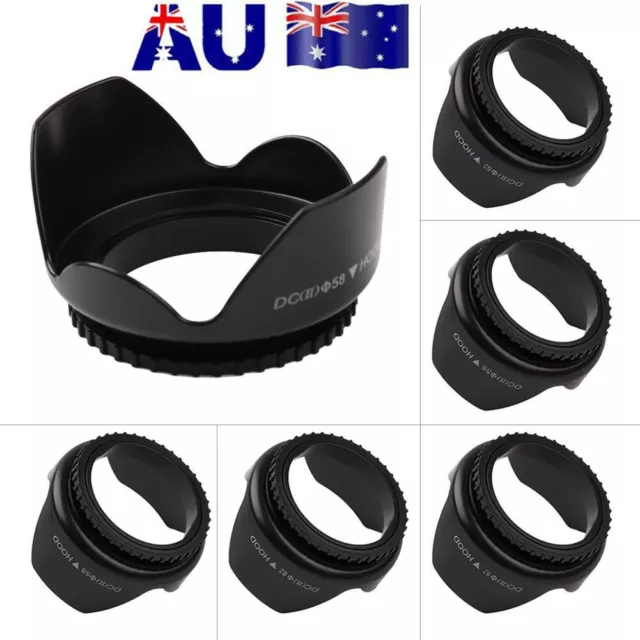 49-77mm Flower Petal Tulip Lens Hood Screw Mount For Canon Nikon Digital Camera