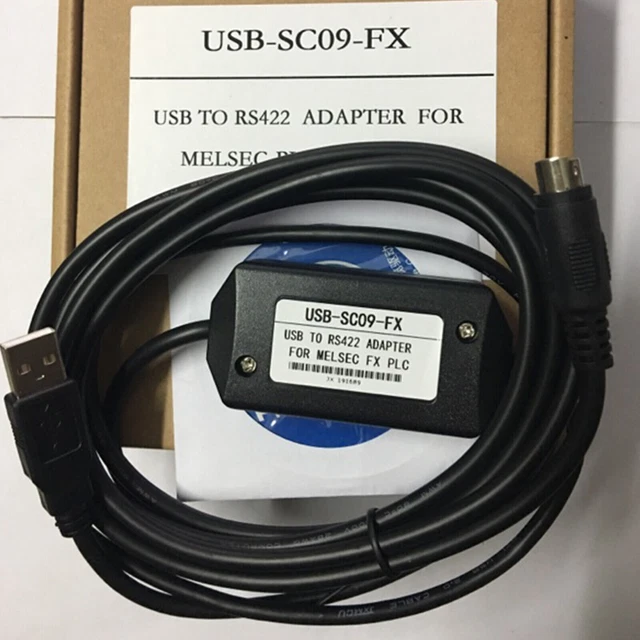Sc09 FOR MITSUBISHI FX PLC Programming Cable USB-SC09-FX USB/RS422 Interface ...