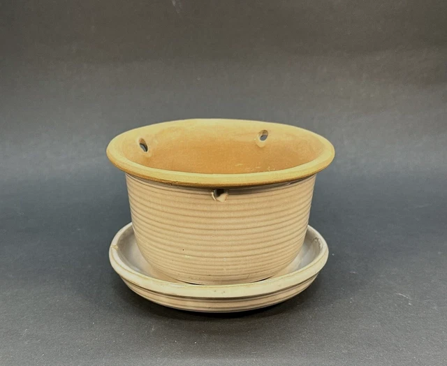 VINTAGE MCCOY POTTERY Red Clay Line Hanging Basket Planter w