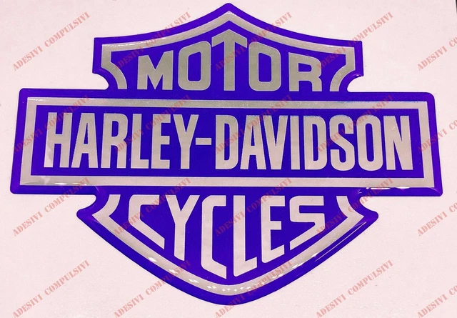 Stemma Adesivo 3D Per Harley Davidson Centenario 1903-2003 - Coppia Oro, 100x37mm, Per Serbatoio O Casco