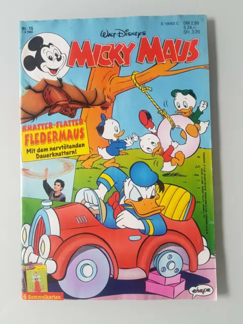 Micky Maus Comicheft Nr. 15 1994 mit Sammelkarten