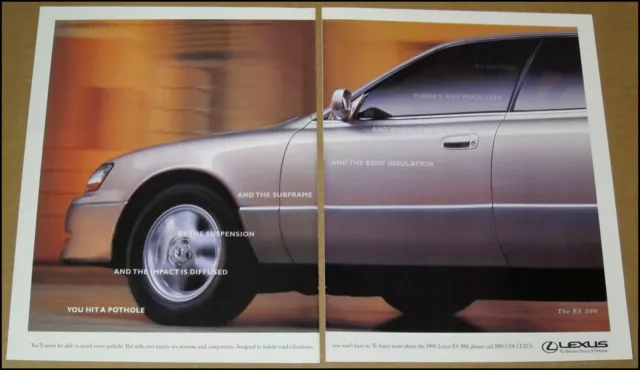 1995 Lexus ES 300 Car Print Ad 2-Page Automobile Auto Advertisement Vintage RARE