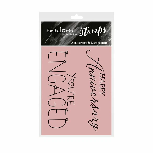 Hunkydory Happy Anniversary You're Engaged Sentiment Clear Stamp Set Card Making