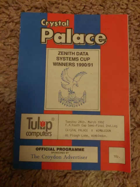 91/2 Crystal Palace vs Wimbledon (FA Youth Cup Semi Final 2nd Leg)