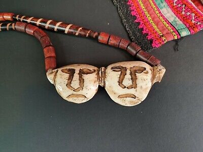 Old Borneo Carved Oxen and Beaded Necklace …beautiful collection accent piece 2