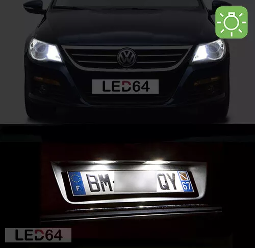 4 ampoules à LED   Blanc  veilleuses + feux de plaque pour Volkswagen Passat CC