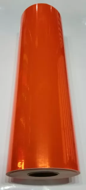 Fluorescent Orange Chrome Mirror Sign Vinyl 24" x 6 ft Longlife