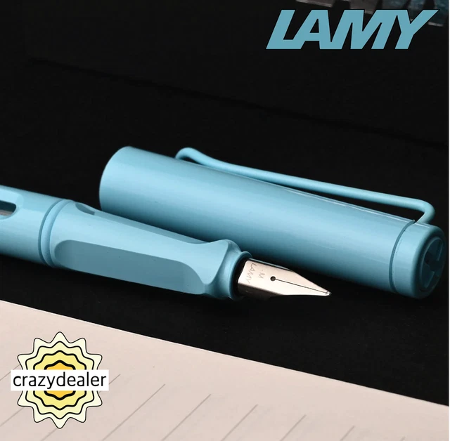 Lamy Safari Fountain Pen AQUASKY Fine Nib Ink Cartridge and Converter