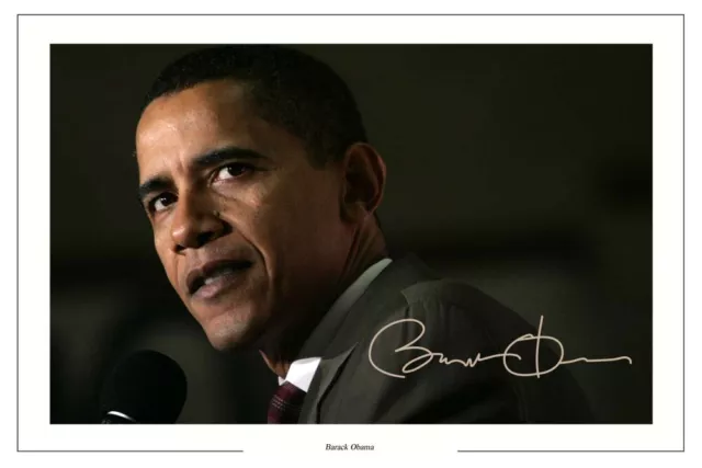 Barack Obama Signed Photo Print Autograph 44Th Usa President
