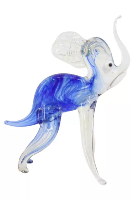 MURANO GLAS Dekofigur Elefant Blau 9cm Sammlerstück