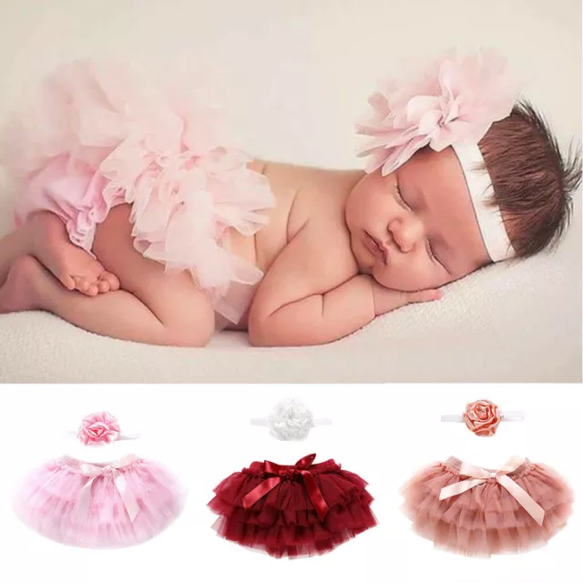 Newborn Baby Girl Crochet Knit Tutu Skirt Costume Photography Photo Prop Outfits