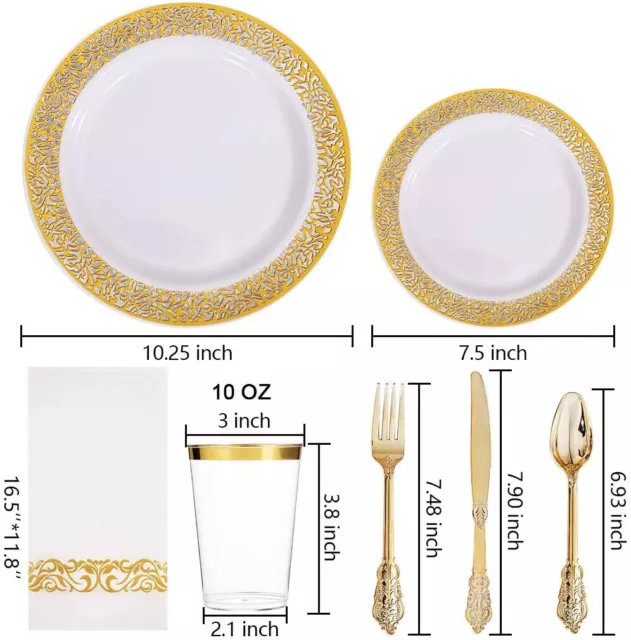 platos descargables para fiestas boda bodas elegantes con jarrones cubiertos 50 piezas 3