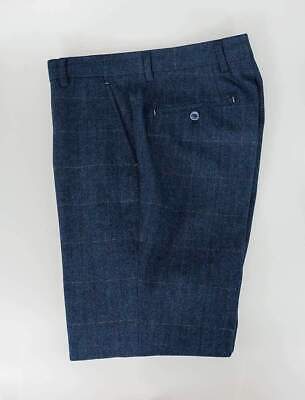 Cavani Carnegi Men's Blue Slim Fit tweed Check Trousers