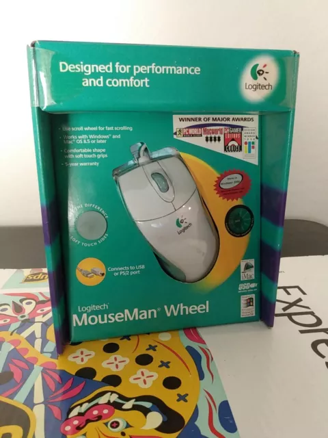 Logitech Mouseman Model 911494-0403 Wheel Button Mouse Windows 98 - Brand New