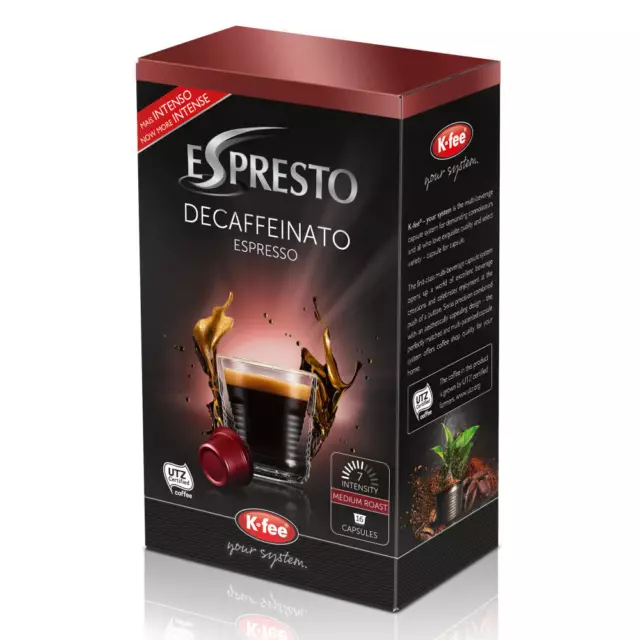 K-Fee Espresto Espresso Decaffeinato Kaffee Intensität7 koffeinfrei 6x16 KAPSELN