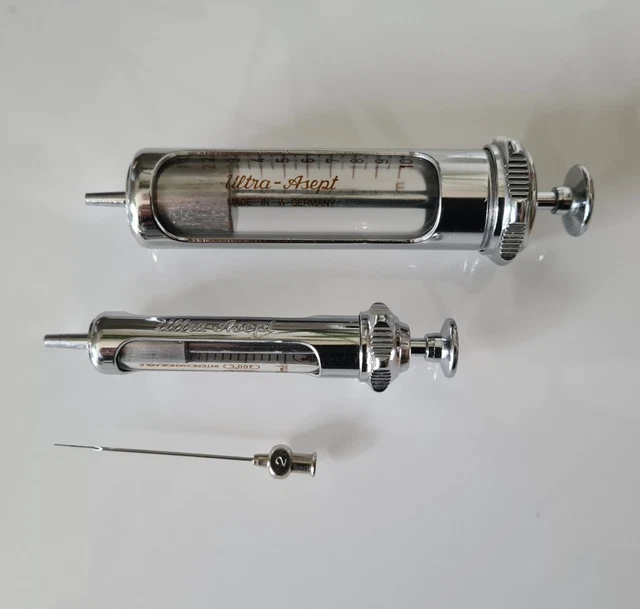 Ultra Asept Glasspritze 10ml 2ml Kolben Kanüle