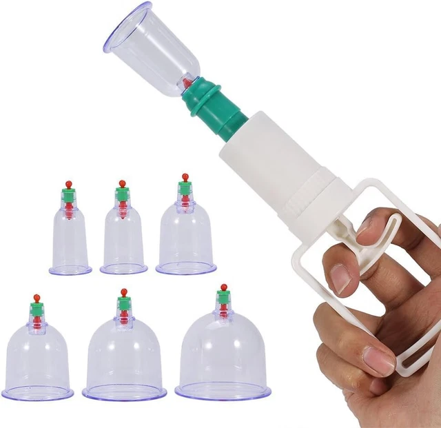 Ventosaterapia Tazas Kit Set 6 Piezas Aspiradora Catación Cuidado Salud Cuerpo