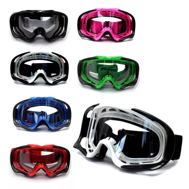 Clear Motocross Motorbike GOGGLES Antifog UV Protection MX Dirt  Road Trail Bike