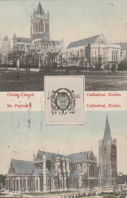 DUBLIN, CHRISTCHURCH & ST PATRICK'S CATHEDRALS, Ireland - Vintage POSTCARD