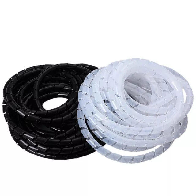 10m Flexible Spiral Cable Cord Power Wire Storage Management Organizer Wrap Clip