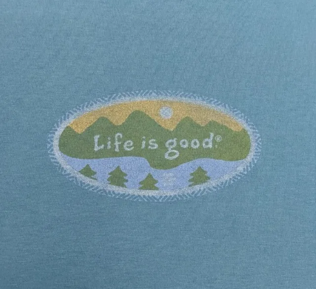 Life Is Good Long Sleeve T Shirt Tee Womens M Mountains Outdoor Hiking Camping