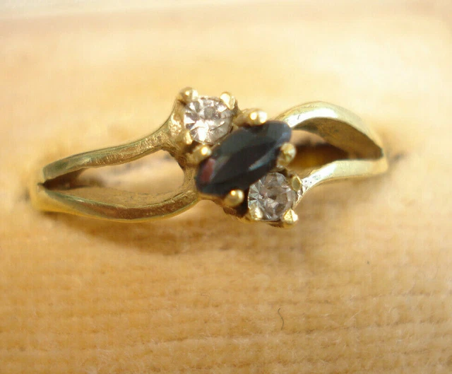 Bague Vintage Plaqué Or Avec Topaze - Taille 62, Poinçonnée, Parfait état Ancien