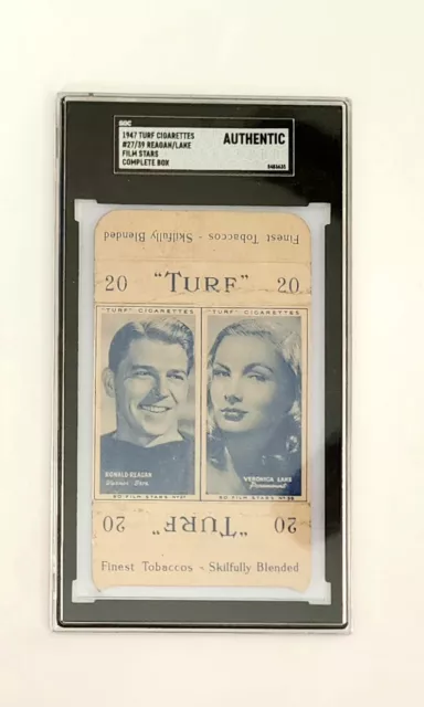 1947 Turf Cigarettes Film Stars Ronald Reagan Veronica Lake Complete Uncut Box
