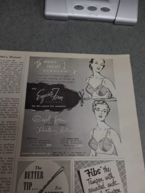 Exquisite Form Bras, Brassieres, Vintage Print Ad, a 