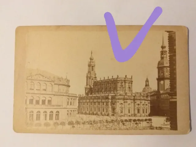 altes CDV Hartpappfoto mit Ansicht aus Dresden ca. 1870