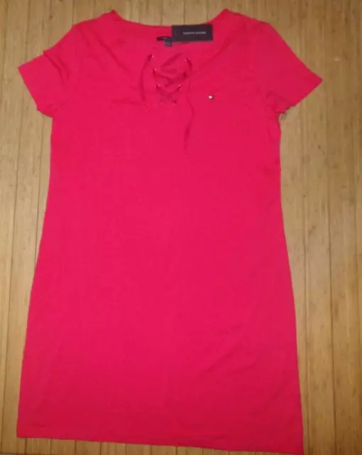 Nwt Womens Tommy Hilfiger S/S T-Shirt Dress~Pink~Sz Lrg