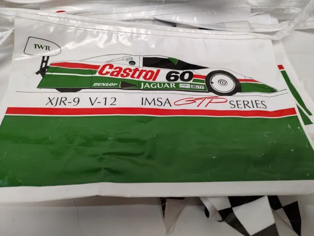 Vintage CASTROL JAGUAR RACING Buntings Sign XJR-9 V12 IMSA GTP Series TWR Car