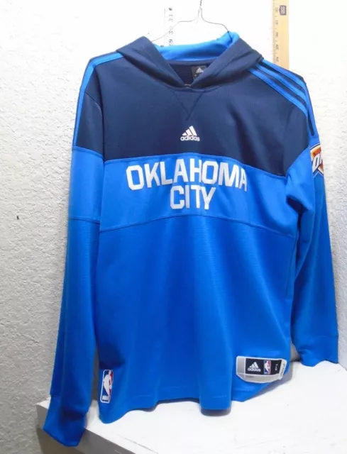 Adidas Oklahoma City Thunder Hoodie Sweatshirt Mens Large Blue FREE SHIPPING !!!
