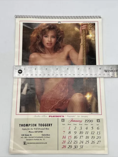 1990 Vintage PLAYBOY Playmate Desk Calendar Spiral Thompson Toggery Columbus