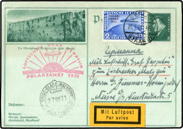 Zeppelin, Zeppelinpost LZ 127, Polarfahrt, 1931, 204 b, Brief