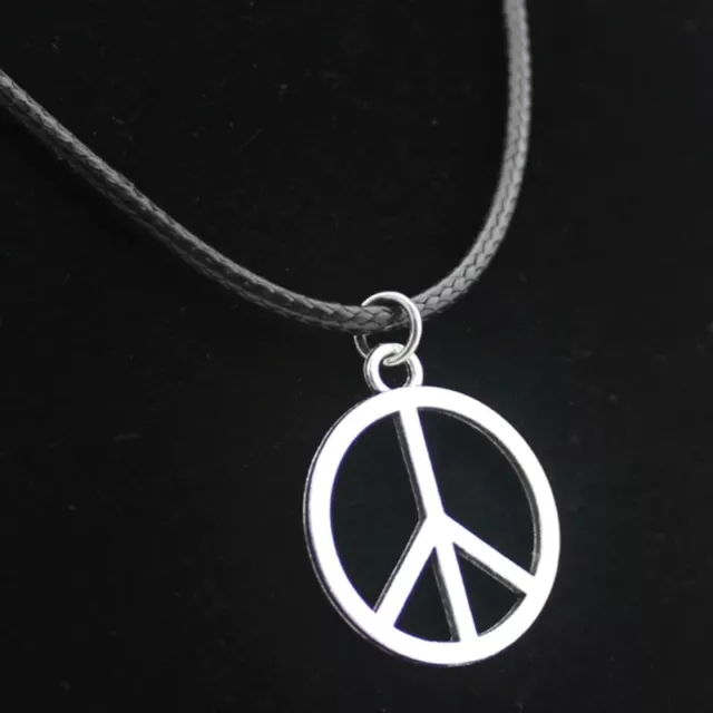 Halskette mit Peace Anhänger Friedenszeichen Frieden Anti-War Anti-Krieg Love