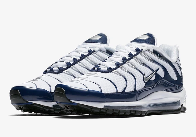 NIKE AIR MAX 97 Plus TN Silver Shark White Blue Uk Sz 4 Eur