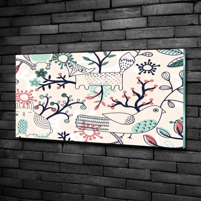 Wandbild aus Plexiglas® Druck auf Acryl 100x50 Tiere Tiere und Blumen