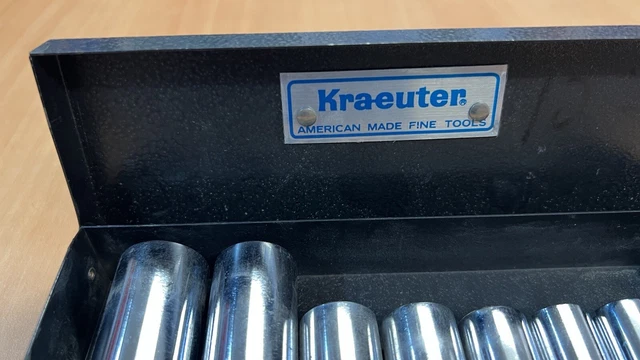 Vintage Kraeuter Metric 3/8 Dr. 6 pt. Socket Set, made in USA 2