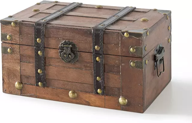 Alexander Small Wooden Storage Chest Trunk | Decorative Wood Box