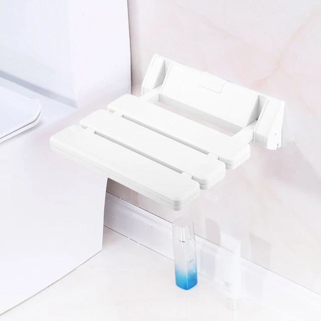 Asiento de ducha blanco taburete de pared baño montaje en pared taburete de ducha plegable hasta 130 kg