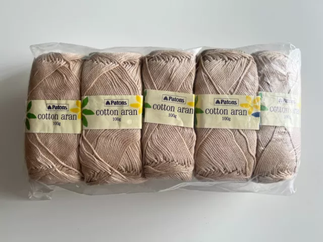 Patons Cotton Yarn Balls (10 x 100g) - Beige