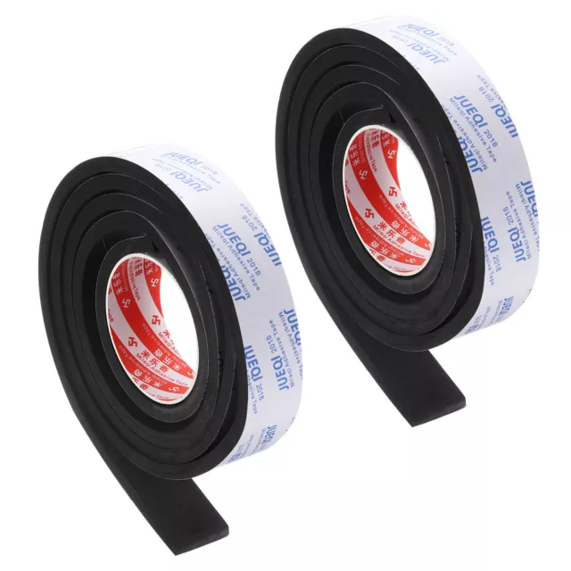 2 Roll 1-3/8"W x 5/16"T x 6.6Ft Self-Adhesive EVA Insulation Foam Tape, Black