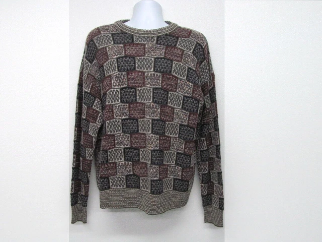 Brandini Made in Italy Multicolor Crew Neck Sweater Size Men's L Vintage