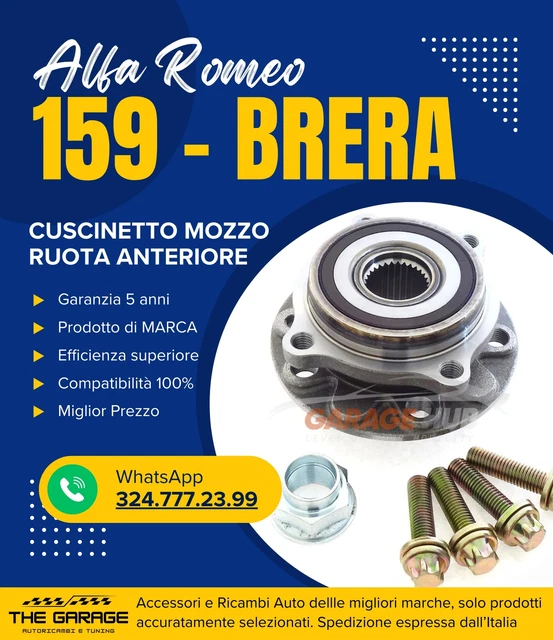MOZZO CUSCINETTO RUOTA Anteriore Per ->✓ALFA ROMEO 159 ✓BRERA ✓SPIDER Dal 2005 EUR 49,99 - IT - Foto 8