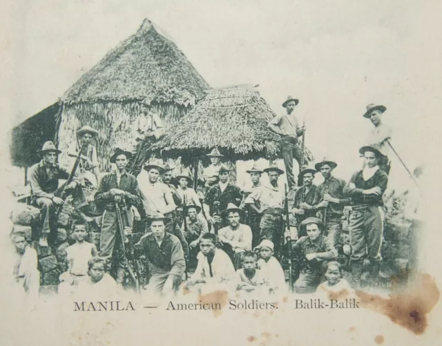 1898 Manila Spanish-American War Soldiers Private Mailing Card Postcard Balik