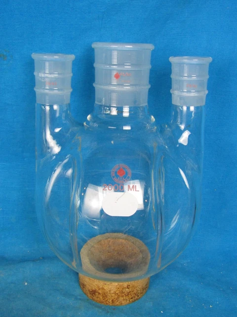 Ace 2000ml 3 Neck Round Bottom Morton Boiling Flask, 45/50 & 29/42 Three neck