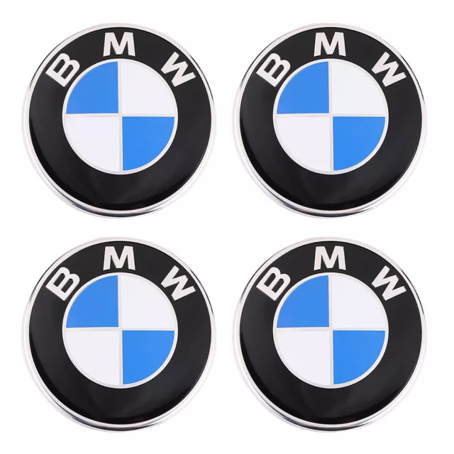 4×65MM Emblem Nabendeckel Aufkleber Blau Weiß Abdeckung Für BMW Sticker